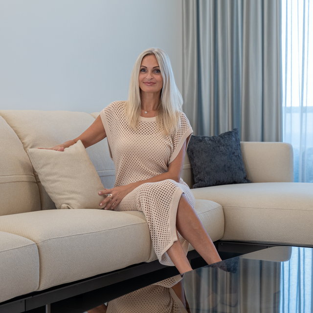 Indre in her completed home