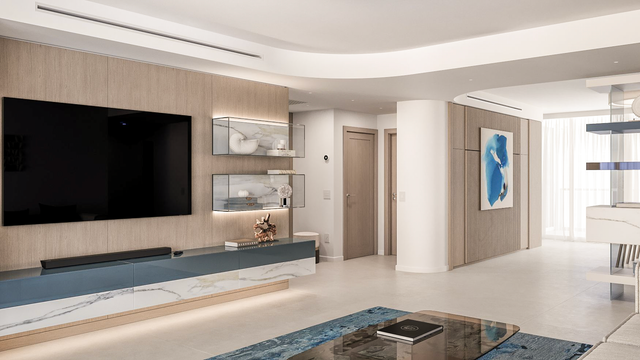Living-room wall-unit design visualization by Paradise City